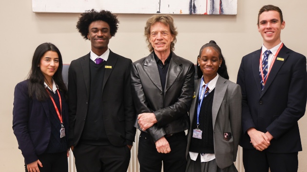 Mick Jagger pays visit to his old grammar school