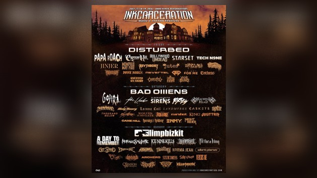 Bad Omens, Limp Bizkit, Disturbed headlining 2026 Inkcarceration