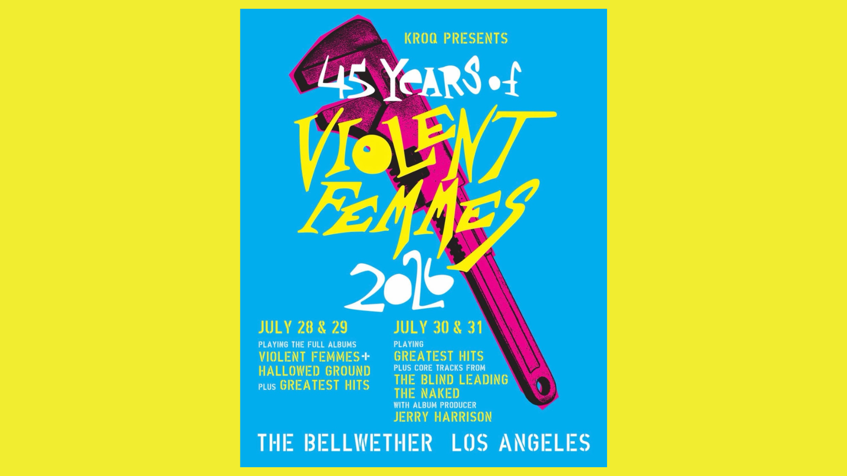 Violent Femmes book four 45th anniversary shows